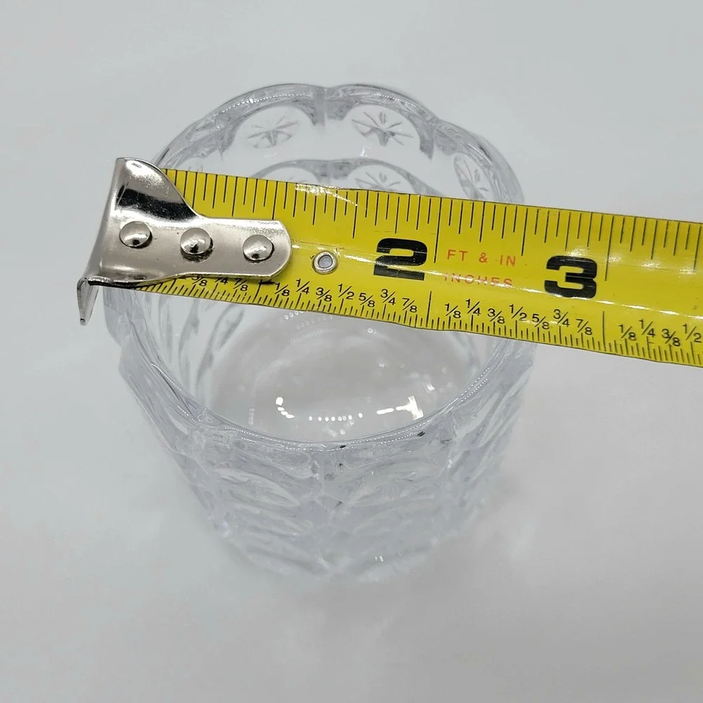 IKEA Flest Moon and Stars Tealight Candle Holder Clear Pressed Glass Votive